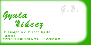 gyula mikecz business card